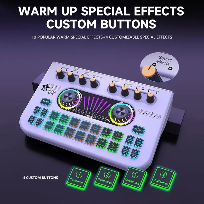 Live Streaming Sound Card Sound Card for Recording Studio Streaming Soundboard with XLR-3.5mm Condenser Microphone Sound Card