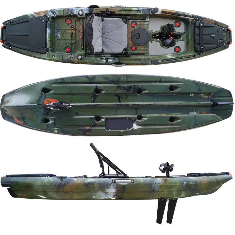 

Custom Logo Single Seat Sit On Top Fishing Kayak With Pedal Drive System Wear Resistant Hull For Saltwater Freshwater Angling