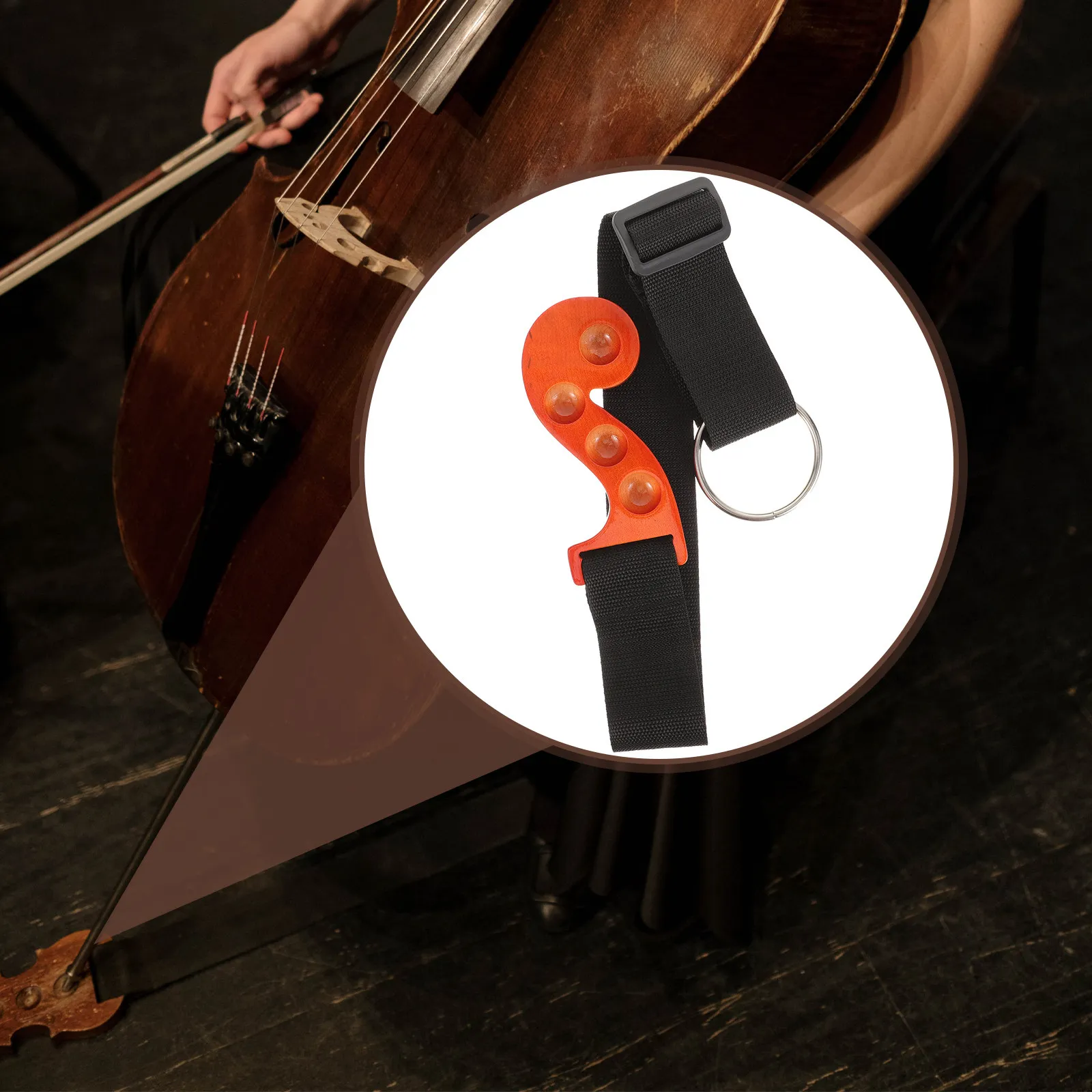 

Cello Endpin Anchor Holder Nonslip Mat with Adjustable Design Premium Wood Fabric Material Prevents Slipping Protects Floor