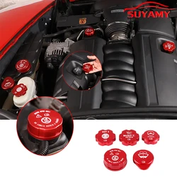 Aluminum Alloy Cabin Fluid Cover Fuel Tank Brake Fluid Coolant Tank Wiper Water Cover For Corvette C6 05-13 Car Accessories