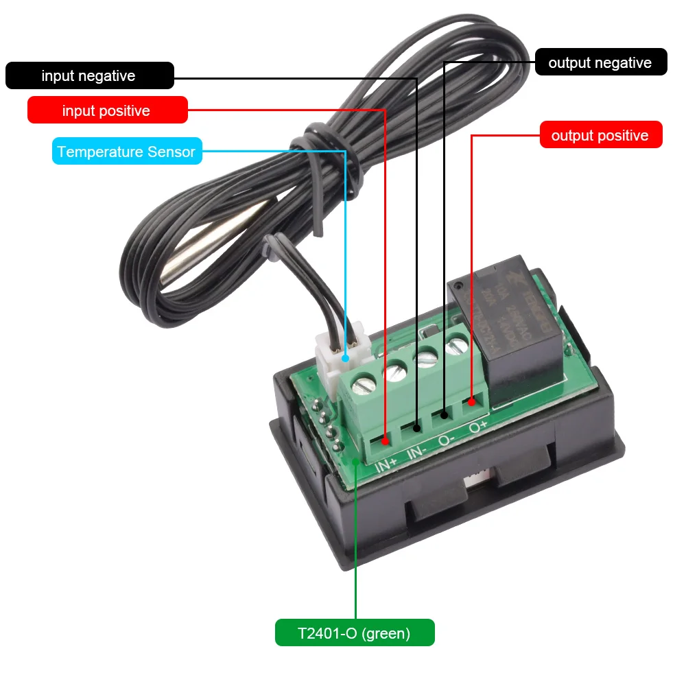 T2401-O T2401-N W2401-O W2401-N Timer Delay Relay Module Dual LED Digital Tube Display Temperature Control Relay Board DC12V