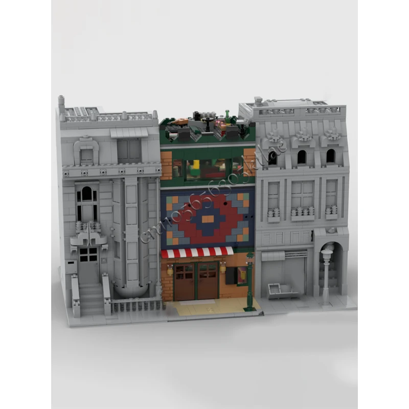 1214 PCS Mural Cafe High Rise Building Block Model Children Educational Puzzle Assembly Popular Birthday Christmas Festival Gift