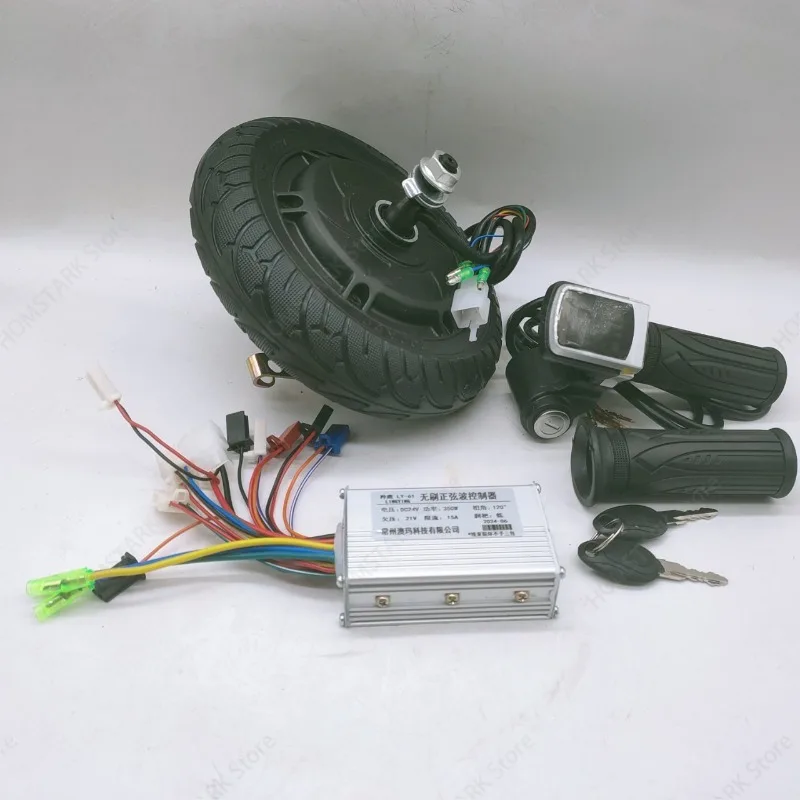 8‑Inch Brushless Hub Motor Kit Solid Tire LCD Throttle Controller For Dolphin‑Style Electric Scooter Replacement Spare Accessory