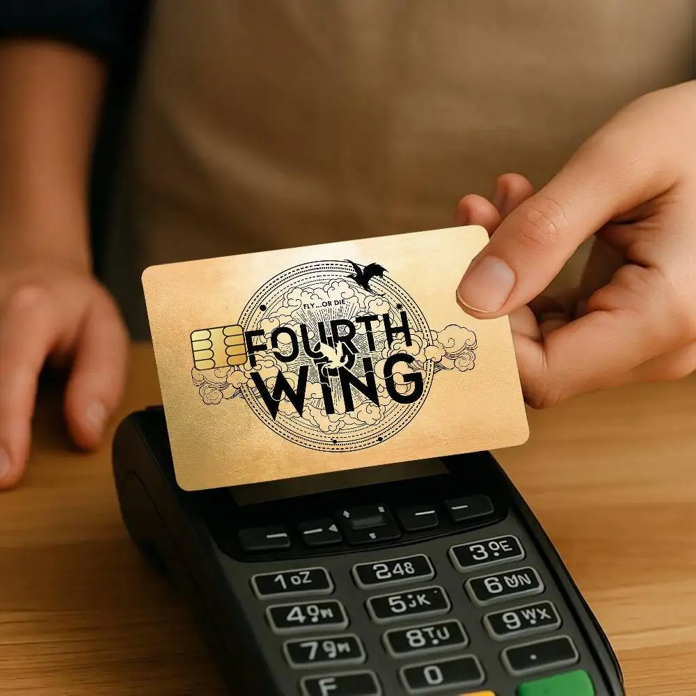 Book F-Fourth Wing Credit Card Stickers Skin for Bank Debit Decorative Protection 4PCS Anti-scratch Waterproof