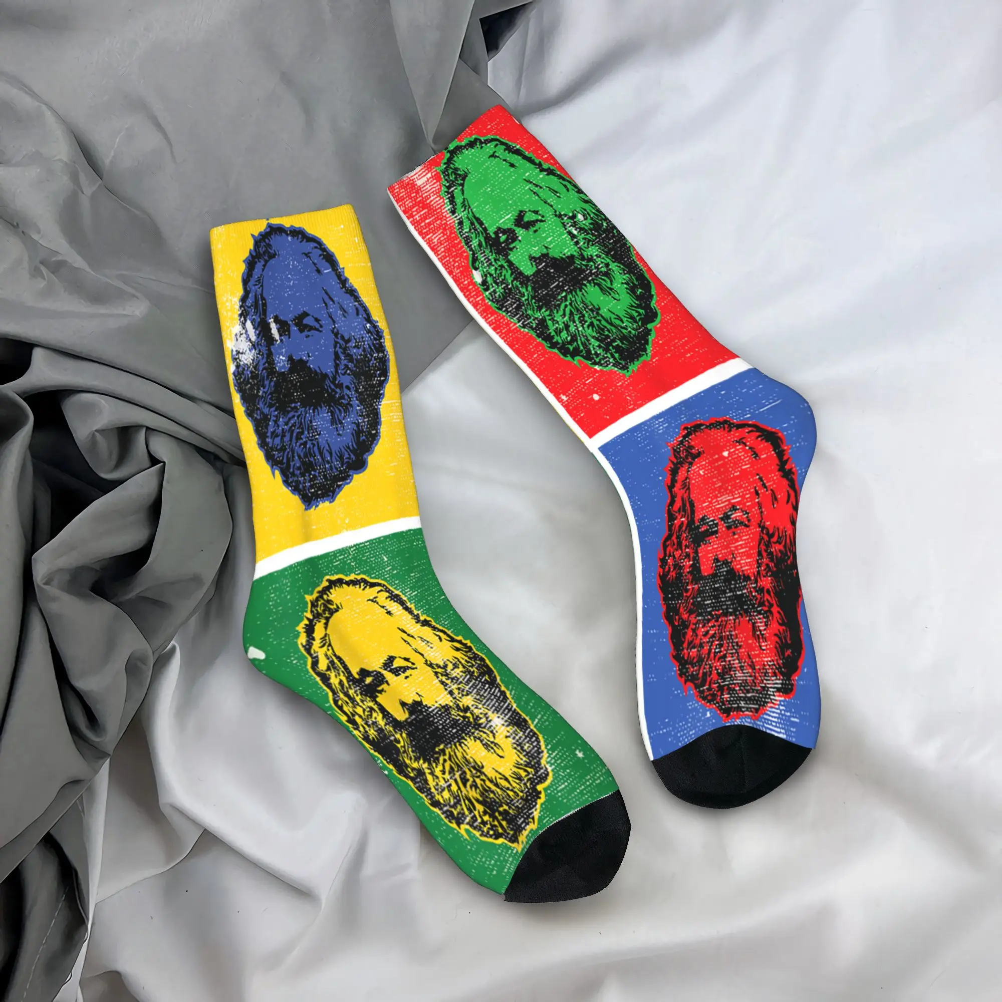 

Мужские носки Karl Marx, винтажные ретро-поп-арт для социализма, политические чулки, нескользящие качественные носки, осенние носки для скейтборда