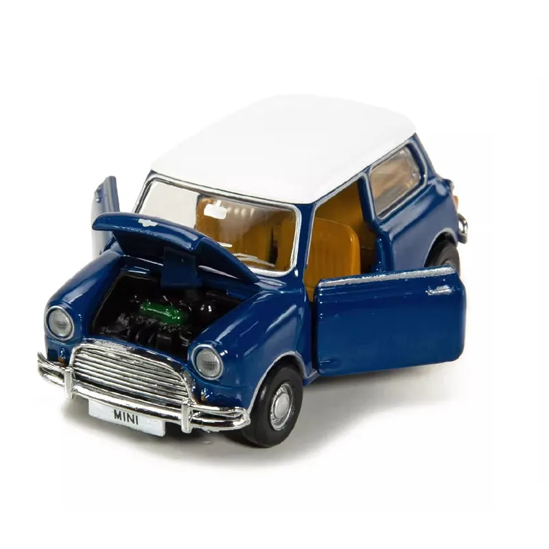 Tiny 1:50 Mi-ni Cooper Pantone (540C) Blue Alloy Simulation Model Car