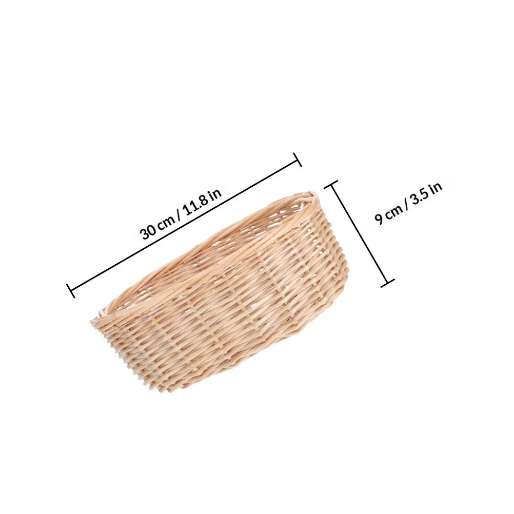 Natural Handwoven Wicker Bread Basket Multi-Purpose Serving Storage Tray for Kitchen Table Fruit Snacks Picnic Display view 6