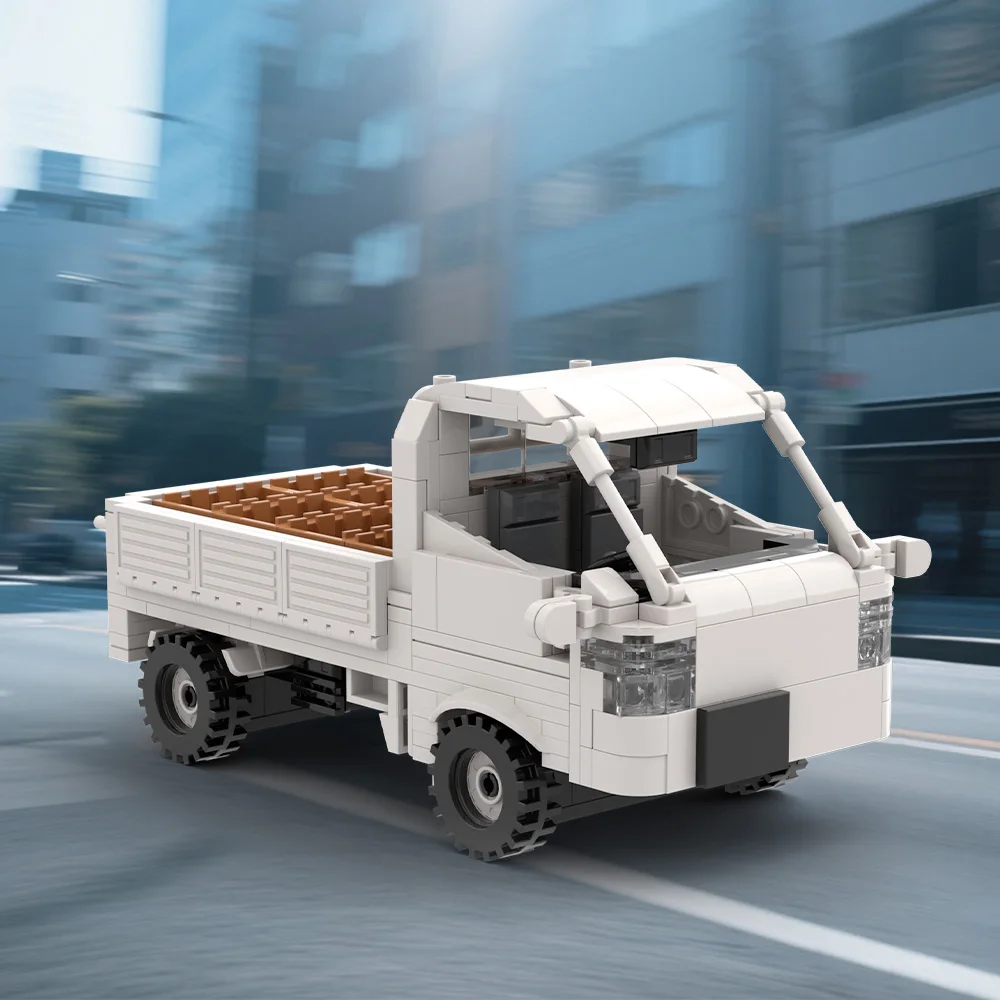 MOC White pickup truck transport vehicle Building Blocks Model Fruit transportation Bricks Assembled Toy for Children Gift