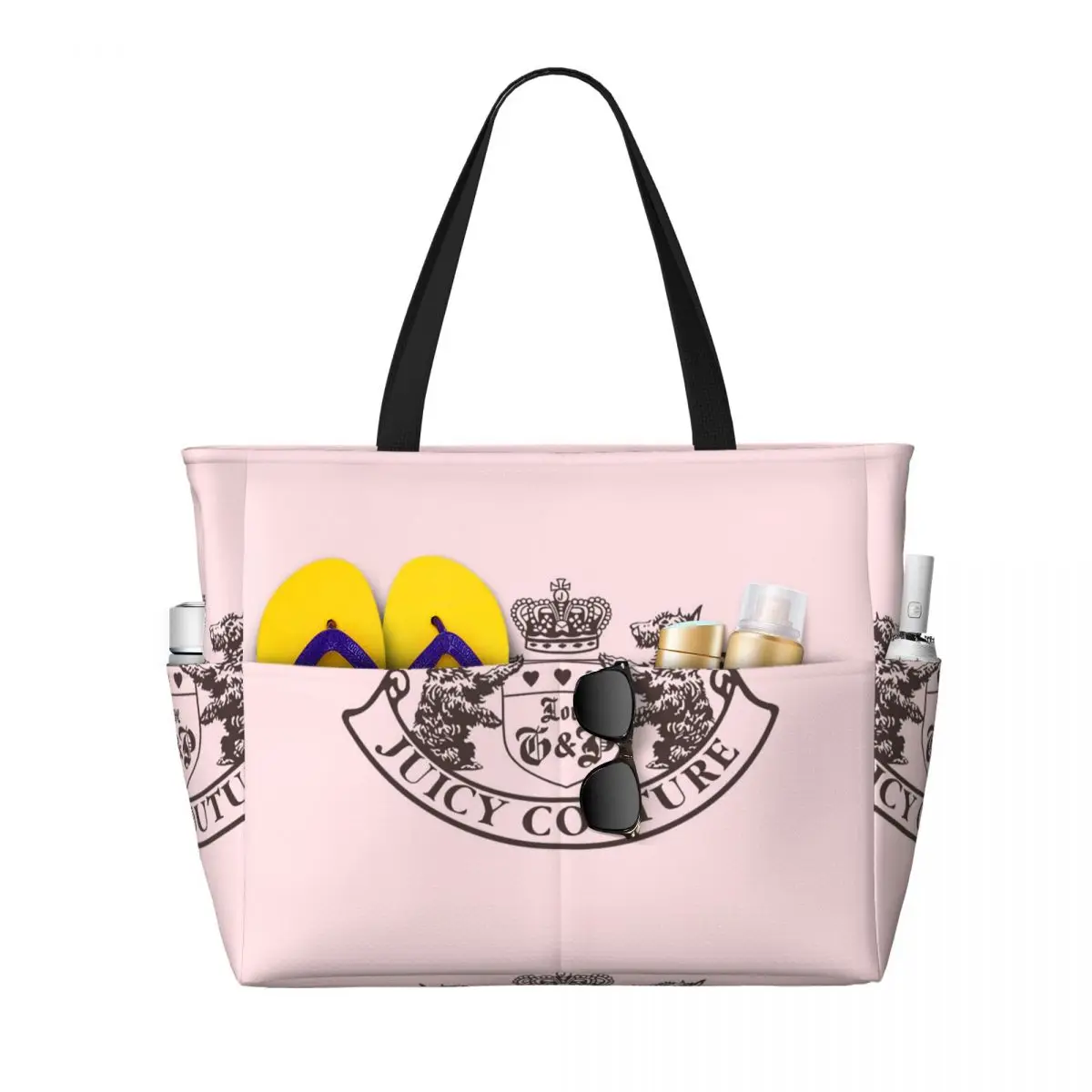 Y2k Juicy Couture Crest Beach Tote Bag Sport Gym Yoga Duffle Large Tote Bag Women Travel Bag Fitness bag