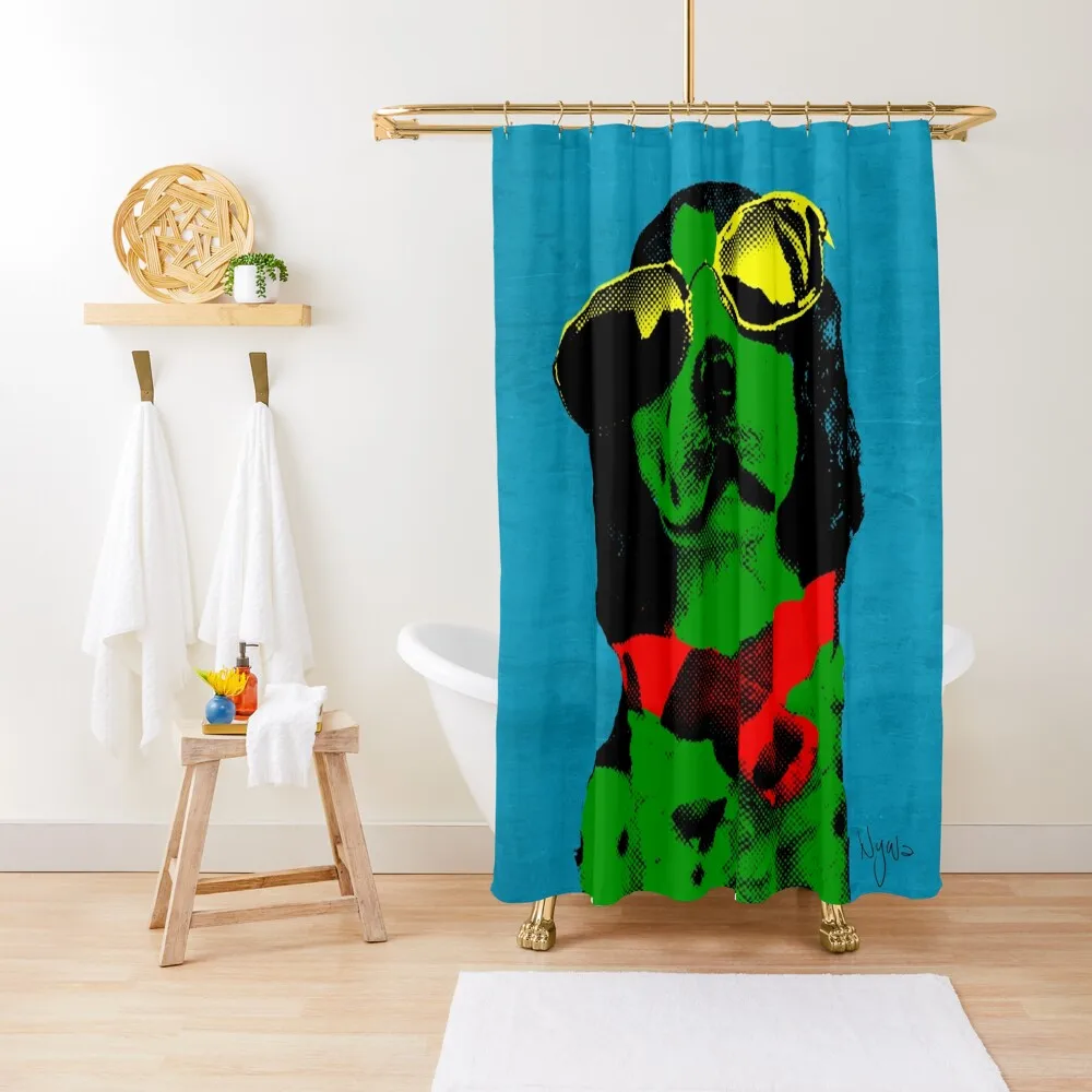 

FUNNY DOG! Green Blue Shower Curtain For Bathroom Bathroom Shower Shower For Bathroom Set Waterproof Fabric Curtain