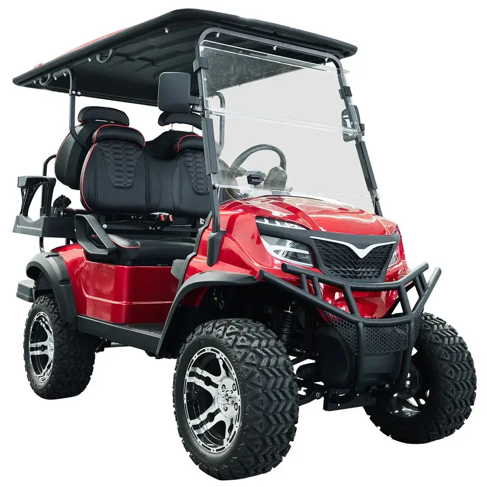 Stable Performance 2+2 Seats Person Lithium Battery 4 Wheel Front Disc Brake 30% Climbing CapacityElectric Golf Carts For Sale