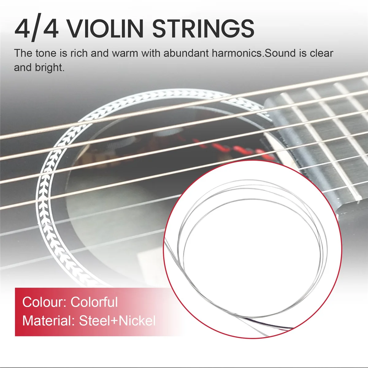 4 pezzi un Set di corde per violino E-A-D-G Core Steel + nichelato squisito accessori per parti di strumenti musicali A corde