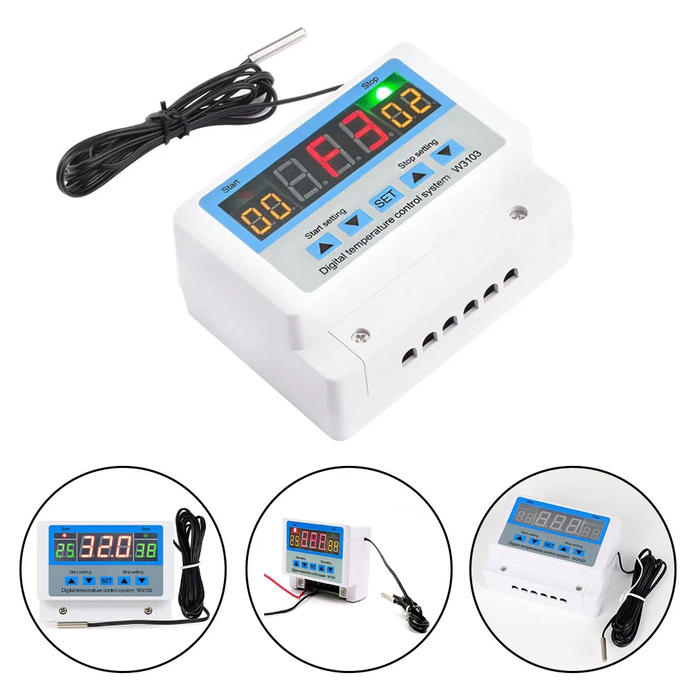 AC 220V 5000W Digital Thermostat 30A Temperature Controller Switch  DC 12V 24V Temperature Controller Temperature Controller