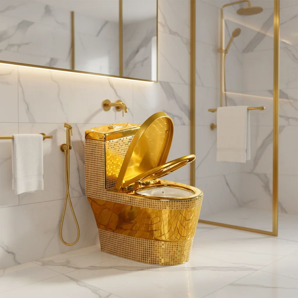 Gold Toilet S Trap Western Bathroom Ceramic Luxury Wc Toilet 2015 One Piece Modern Round Hotel P-trap Egg Shaped Toilets 3 Years