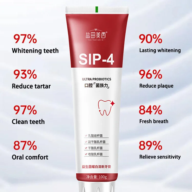 Dentifrice probiotique SP-4 Blanchiment des dents, Enlever la plaque dentaire SAF Blanchisseur de dents Hygiène buccale Propre Haleine fraîche Dentaire 2024