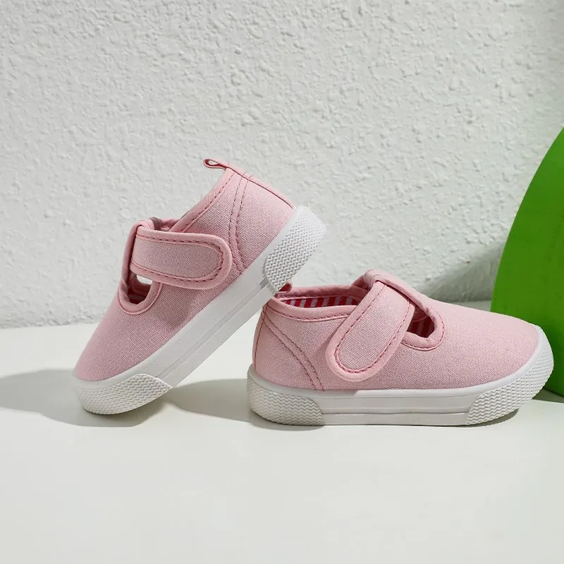 Toddler Girls T-Strap Canvas Sneakers for Little Kids Classic Shoes chaussures casual children canvas shoes sneaker