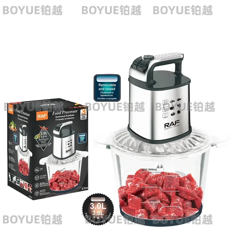 Electric Meat Grinder Stainless Steel Household Mincer Multifunctional Food Processor for Garlic Chopping Kitchen Appliance