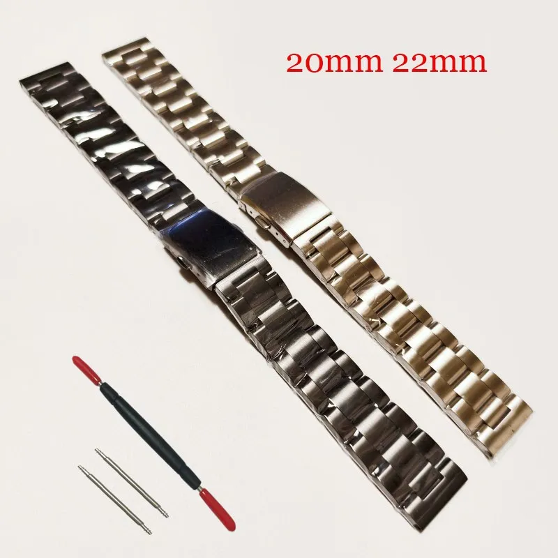 Silver Black Stainless Steel 20mm 22mm Universal Straight End Quick Release Spring Bars Oyster Watch Band Strap For RLX Watch