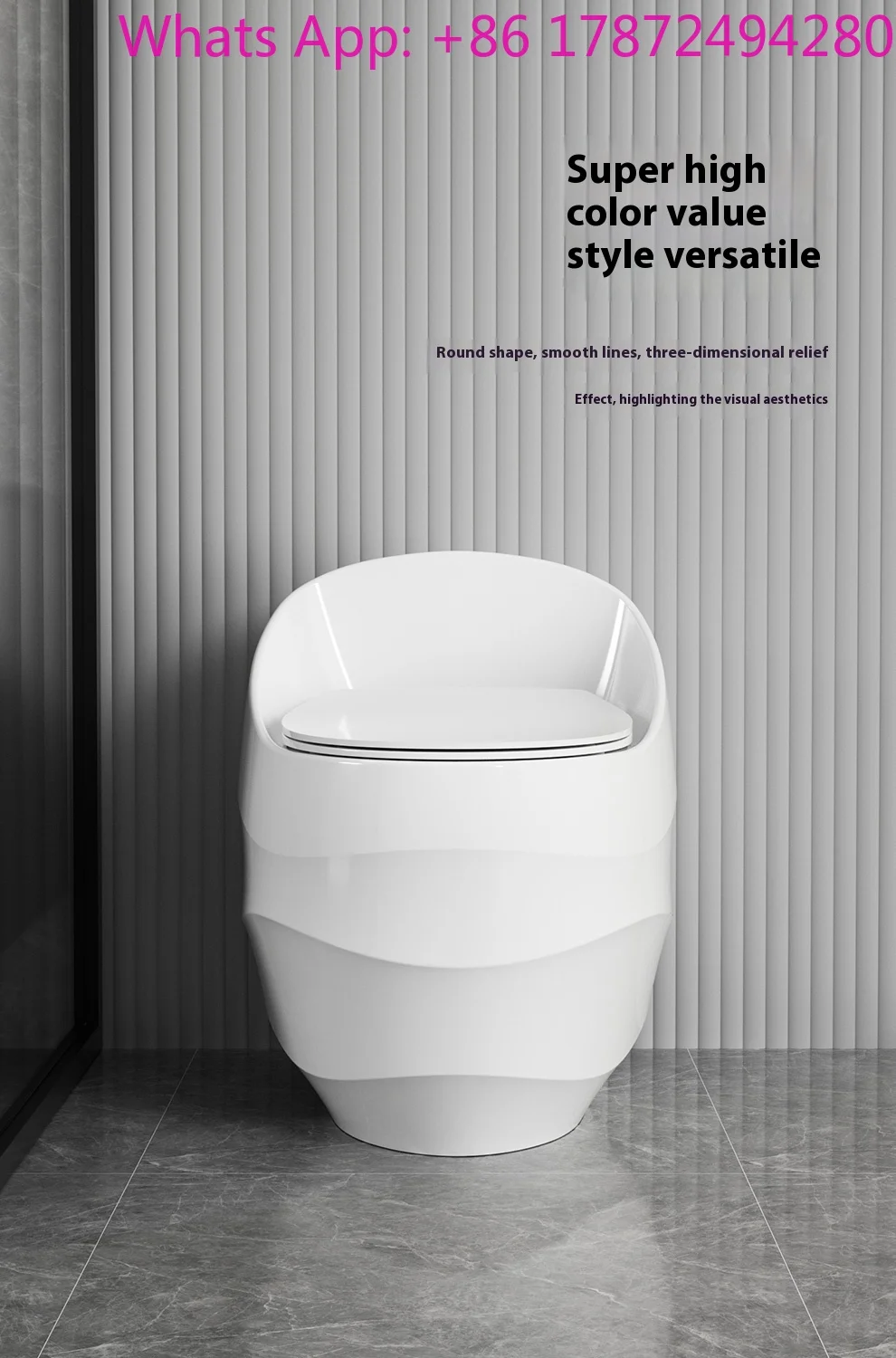 Creative Color  Embossed Toilet New Household Big Tube Strong Suction Apartment Hotel Villa Bathroom