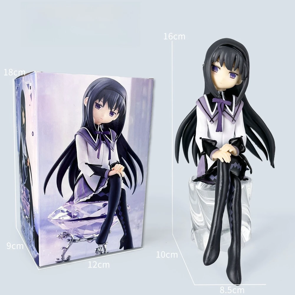 Anime Magic Girl Stand Akemi Homura PVC Holder Display Figure Model Desktop Ornament Statue Model Figurine Collection Gift