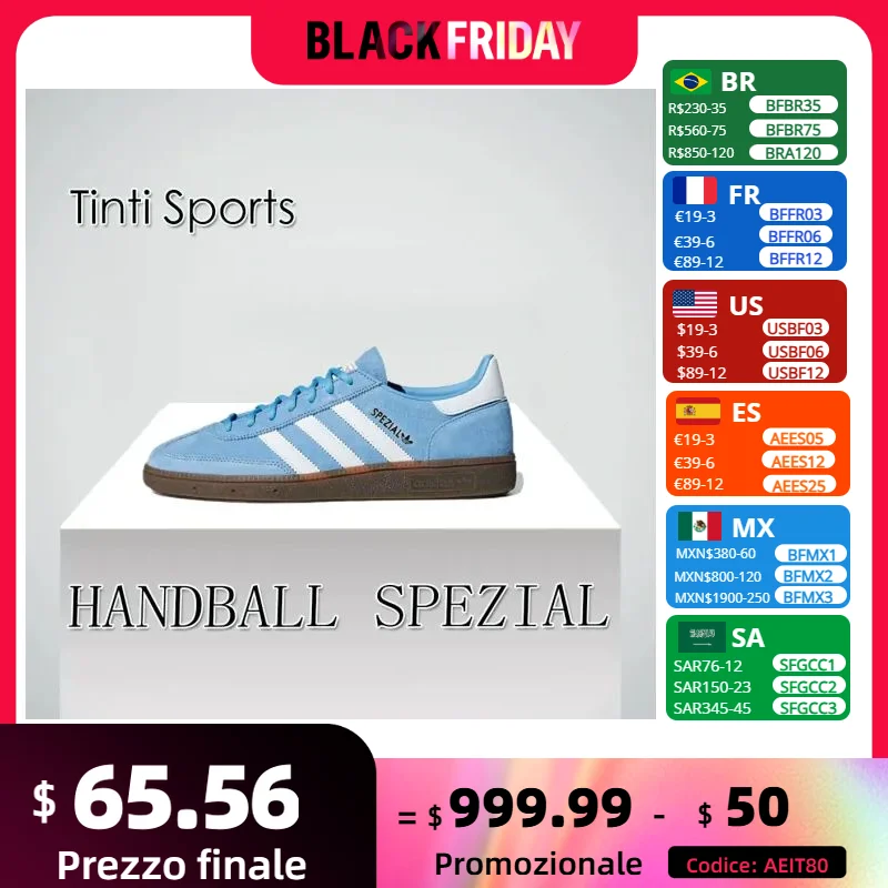 Adidas มาใหม่ล่าสุด HANDBALL SPEZIAL LOW รองเท้าบุรุษและสตรี Shamrock Original Casual รองเท้าแฟชั่นและรองเท้าระบายอากาศ