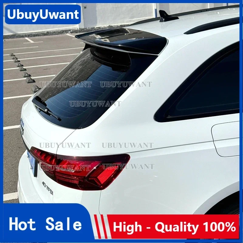 For Audi A4 B9 Avant allroad 17 to 22 RS4 Look Spoiler High Quality Spoiler Rear Roof Spoiler Glossy Black Carbon Fiber Color