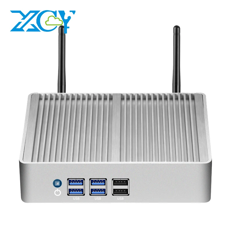 XCY X32 Mini PC sin ventilador Procesadores Intel Core 4a 5a generación HDMI VGA 8x USB Gigabit Ethernet WiFi Windows 7/10 Ubuntu