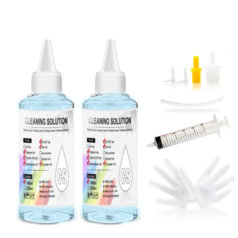 100ml Printhead Cleaning Kit Liquid Solution for HP Epson Canon Brother Inkjet Printer Head Unclog Cleaner Repair Tool