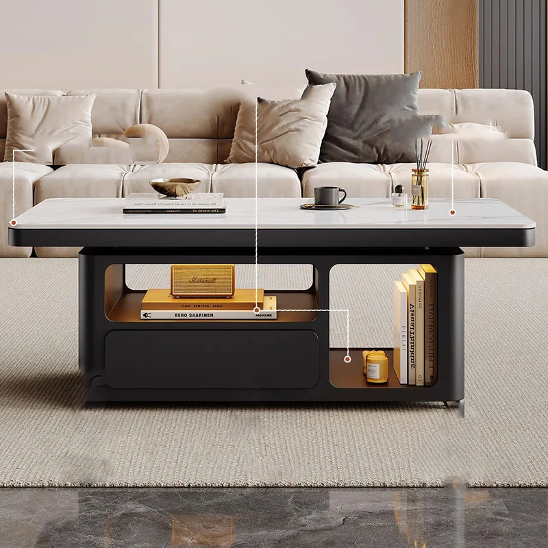 

Storage Dinner Side Table Moving Standing Drawers Designer Books Living Room Coffee Table Modern Meubles Chinese Style Furniture