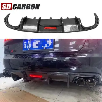 適用於Audi A6 C7 2012-2015 KB 款碳纖維汽車後保險桿擴散器後擾流板後唇汽車配件 8 best sales 奧迪A6 C7車身套件 - №1