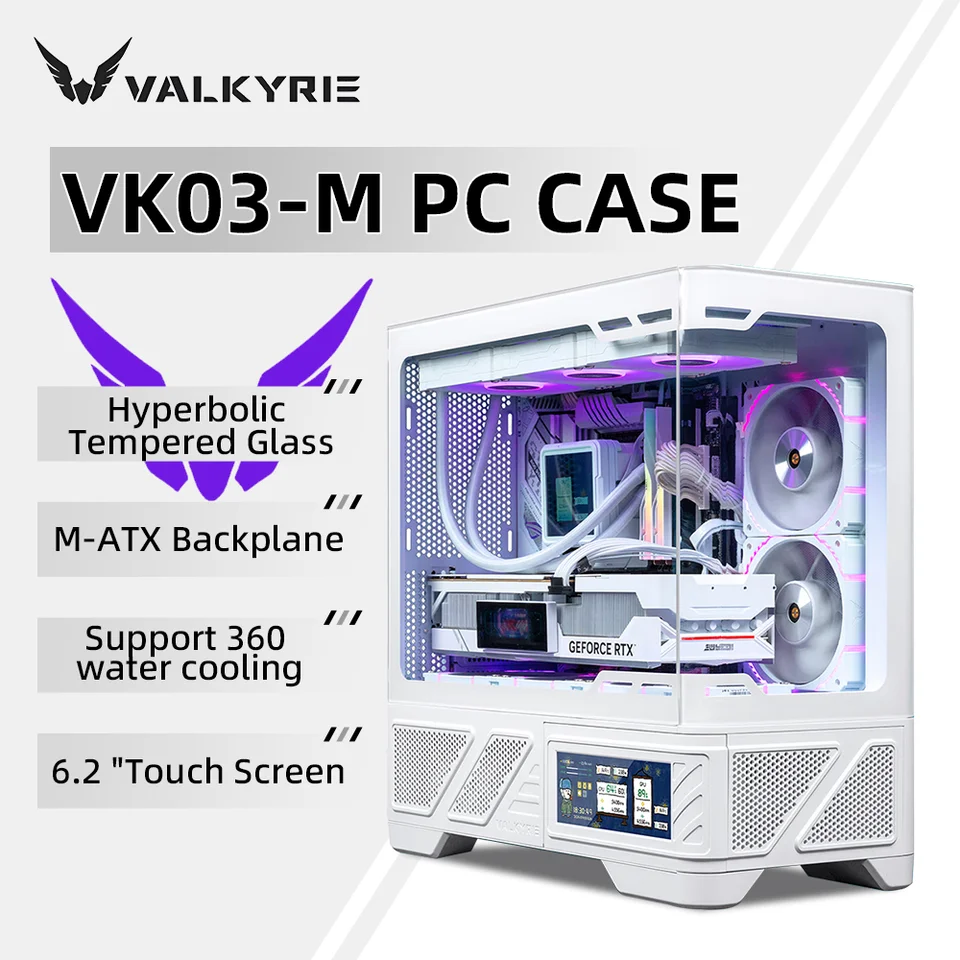 VALKYRIE M-ATX PC ケース ゲーミング デスクトップ ケース VK03-M LCD