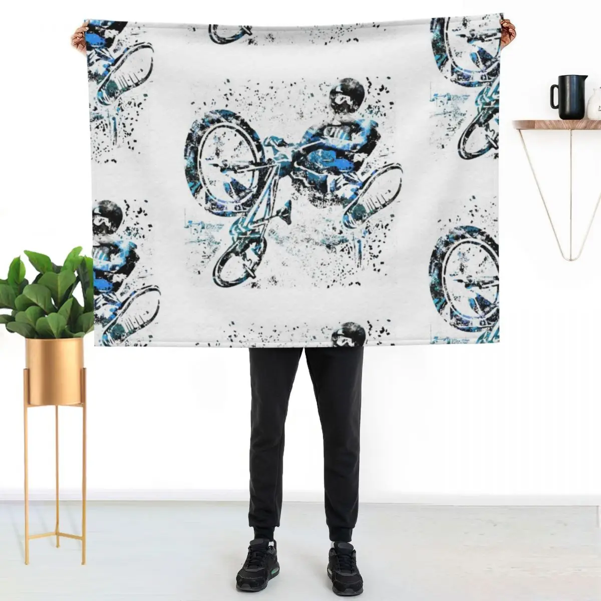 

BMX Rider | BMX Bike Throw Blanket Elegant Warm Throw Blanket for Hotel Home