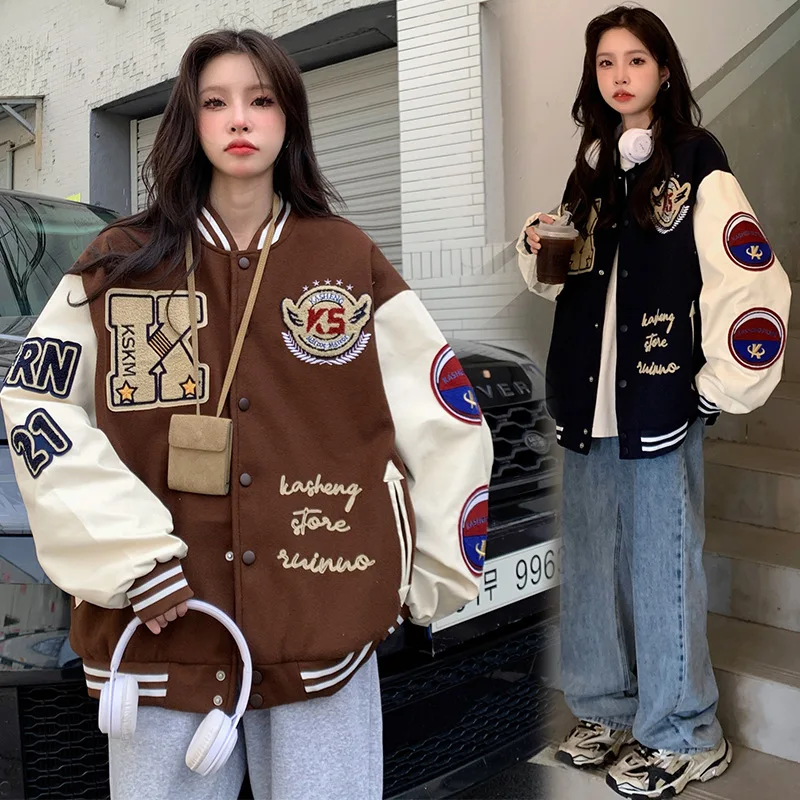 パイロットジャケット-メンズ-レディース-アメリカンスタイル-刺繍ジャケット-メンズ-レディース-カップル-ベースボールジャケット
