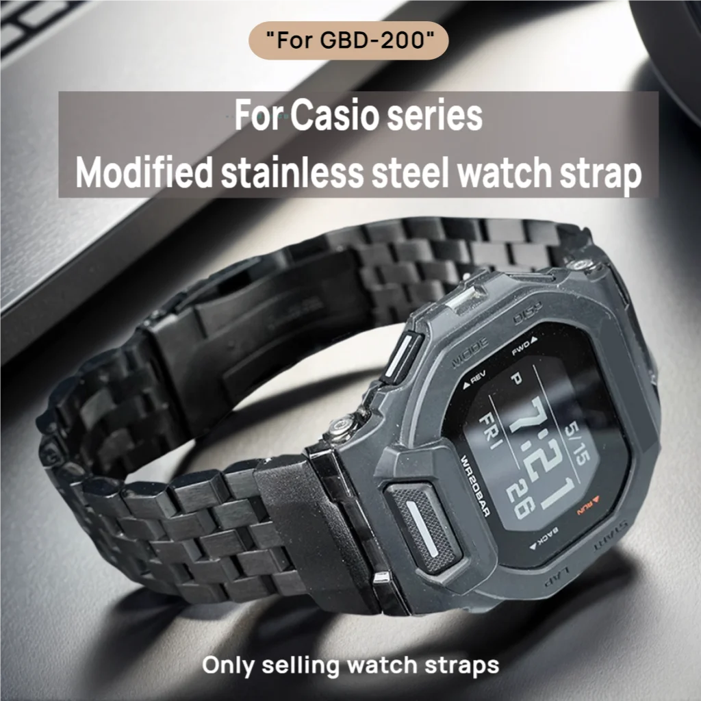 

GBD200 Watch band For Casio G-SHOCK 3506 GBD-200-1/GBD-200SM series modified solid Men stainless steel watch strap accessories