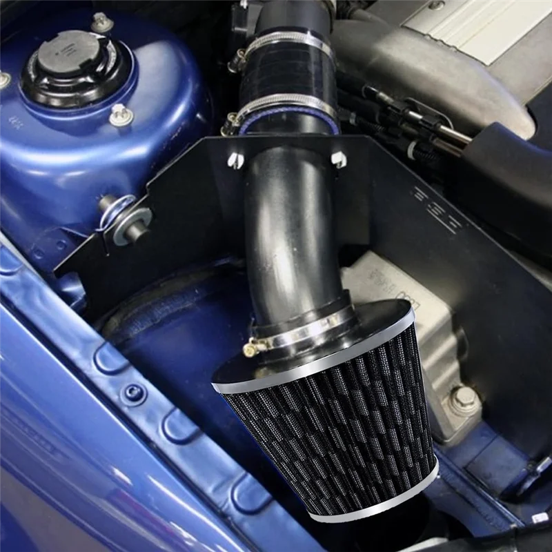 X39A-Kit Asupan Udara Dingin, Kit Pipa Selang Aliran Induksi Filter Otomotif Aluminium Pipa Asupan Udara Dingin Mobil Universal 3 Inci