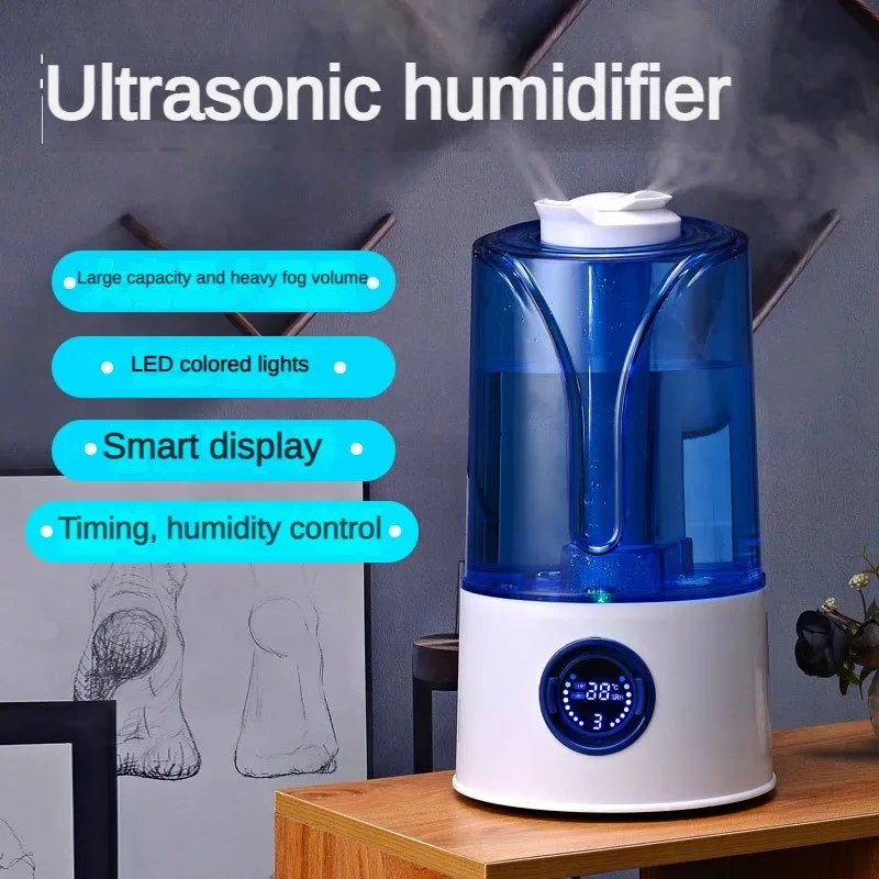 Ultrasonic household humidifier, regular large-capacity double-spray LCD air intelligent atomizing humidifier