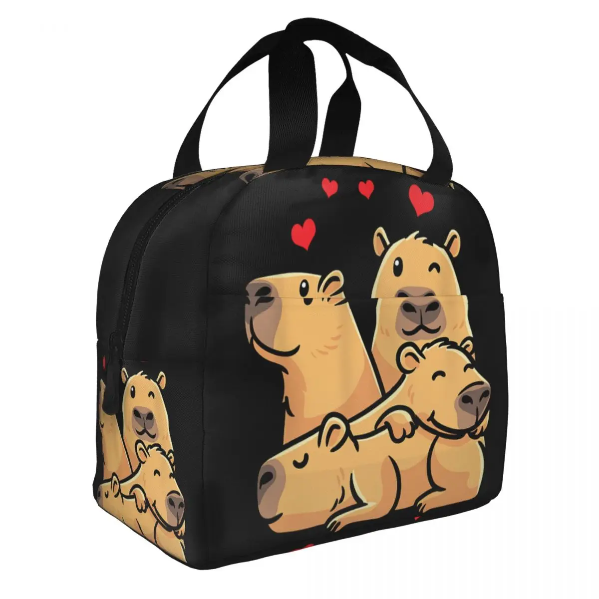 Capybara Thermal Insulated Lunch Bag Women Resuable Lunch Container for Outdoor Picnic Storage Food Box
