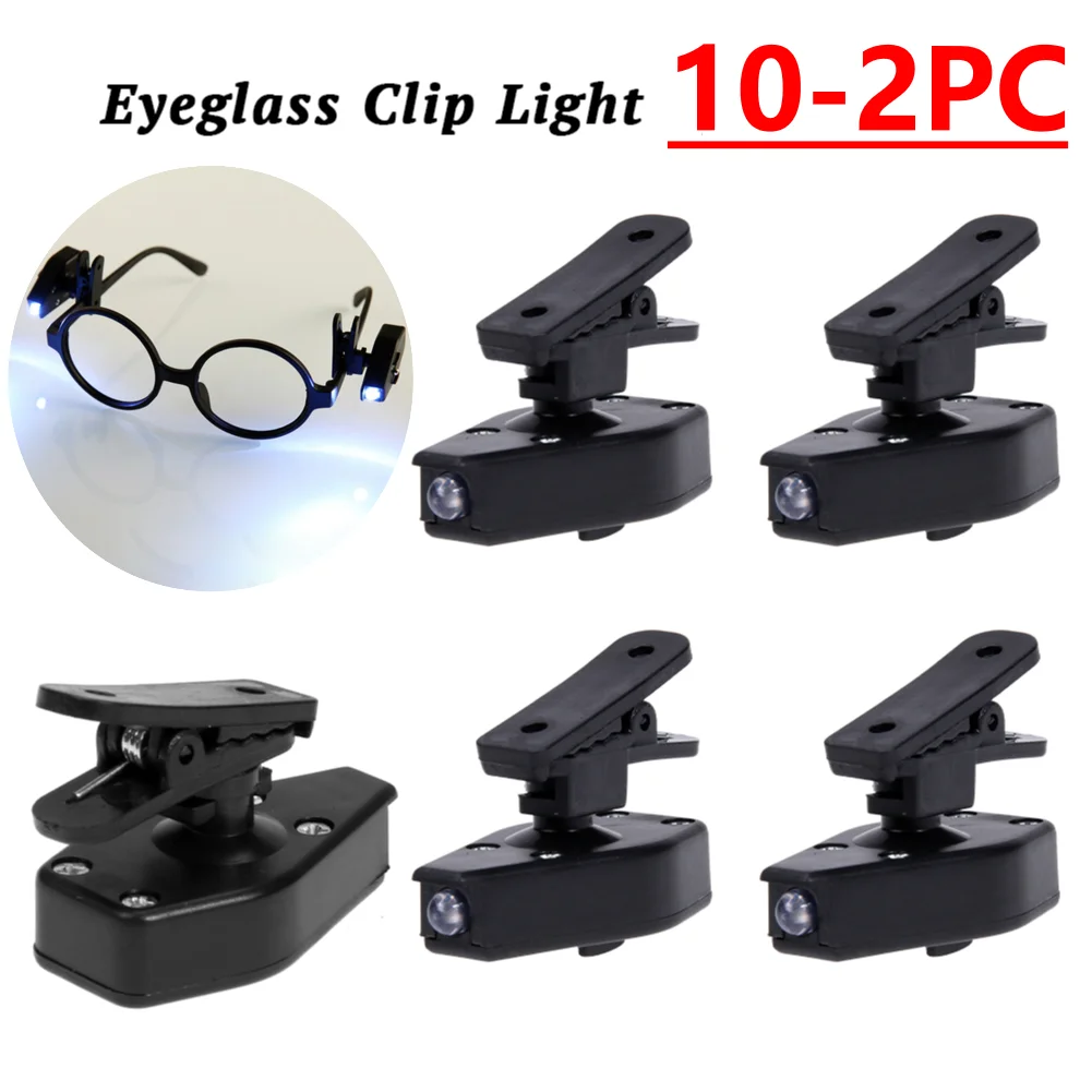 Universal Eyeglass Clip Lamp Adjustable Mini Reading Lights Lamp LED Glass Light for Reading Learning Study Eyeglass Clip Lights
