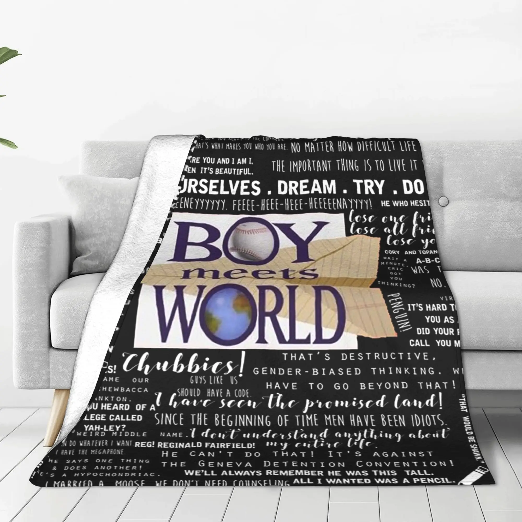 Boy Meets World Memorable Quotes Blankets Portable Fleece Sofa Throw Blanket for Couch Bedding Travel Throws Bedspread Quilt