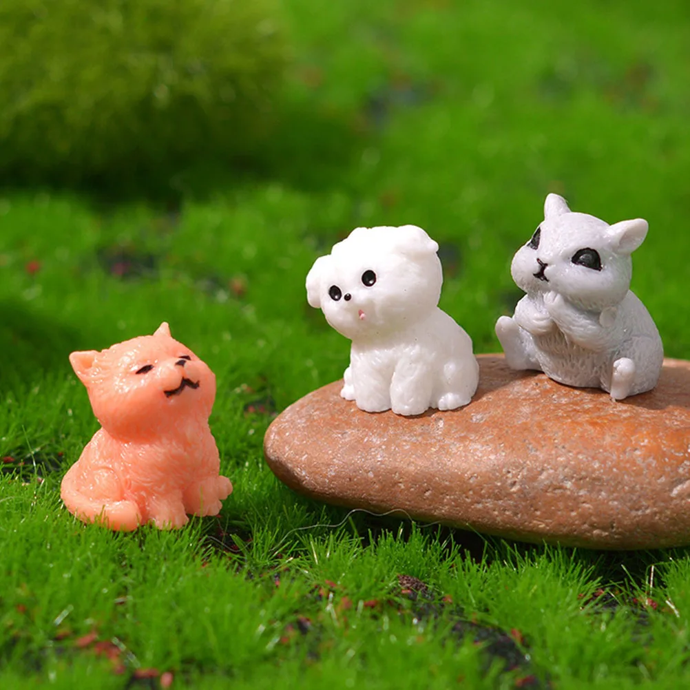 

14 Pcs Mini Animal Ornaments Miniature Adorn Adornment Decoration Small Animals