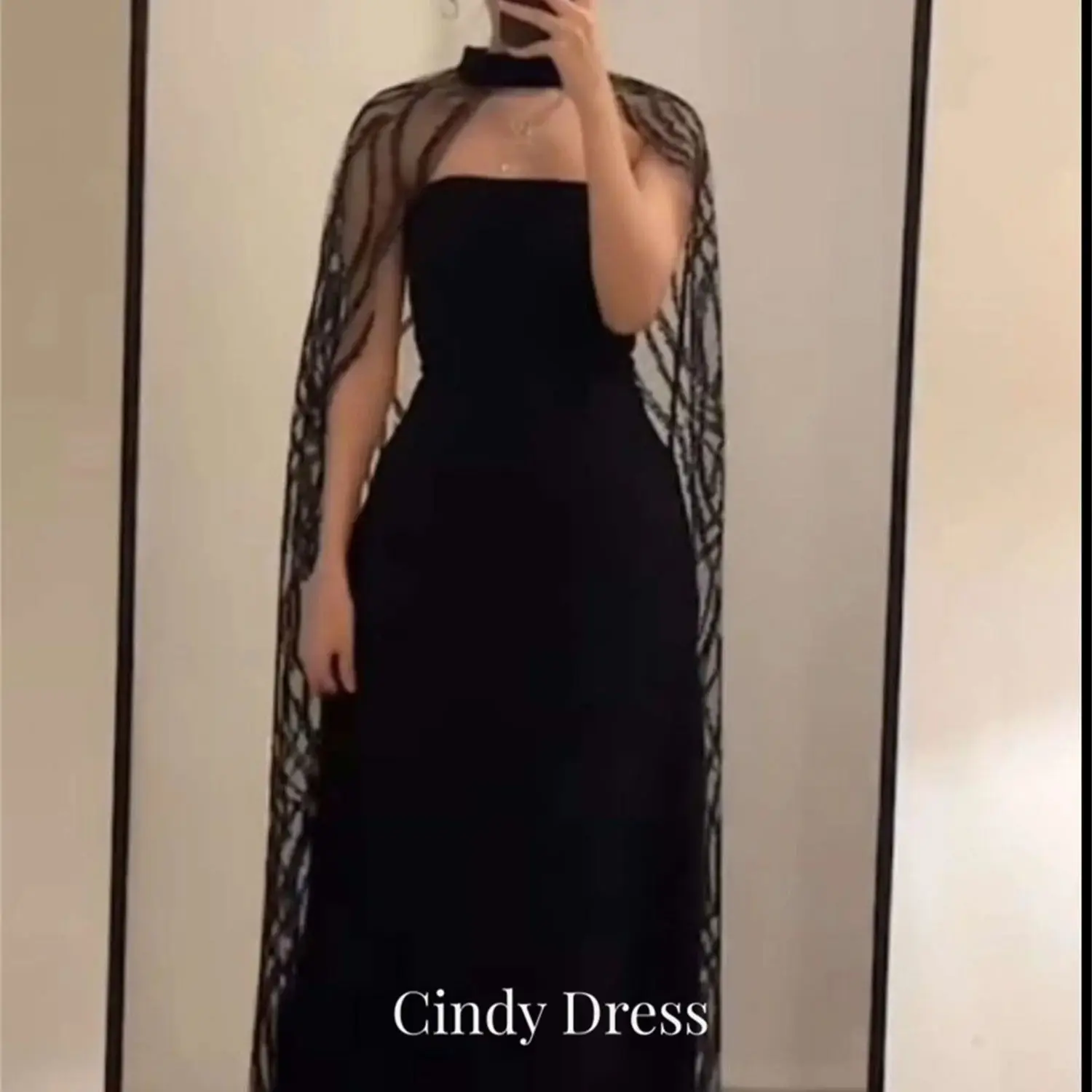 

Cindy Saudi Arabia Black A-line Shawl Evening Dresses on Offer Clearance Free Shipping Royal Engagement Dress Es Sharon Said