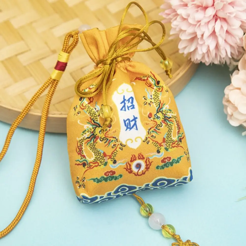 السنة الجديدة محظوظ حقيبة التنين سنة القماش الكيس الطباعة حزمة جيب ل شغل الأعشاب العطرية شرابة الحقيبة الصغيرة سيارة معلقة