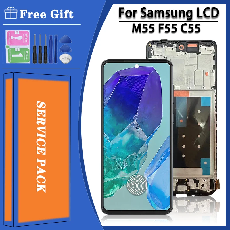 

6,7 "Super AMOLED для Samsung C55 M55 F55 ЖК-дисплей SM-C5560 SM-M556B SM-E556B/DS Дисплей с цифровым преобразователем сенсорного экрана в сборе