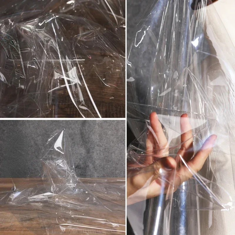 Fully Transparent TPU Fabric Creative Raincoat Film Waterproof Bag Wholesale Cloth for Diy Sewing TPU Material