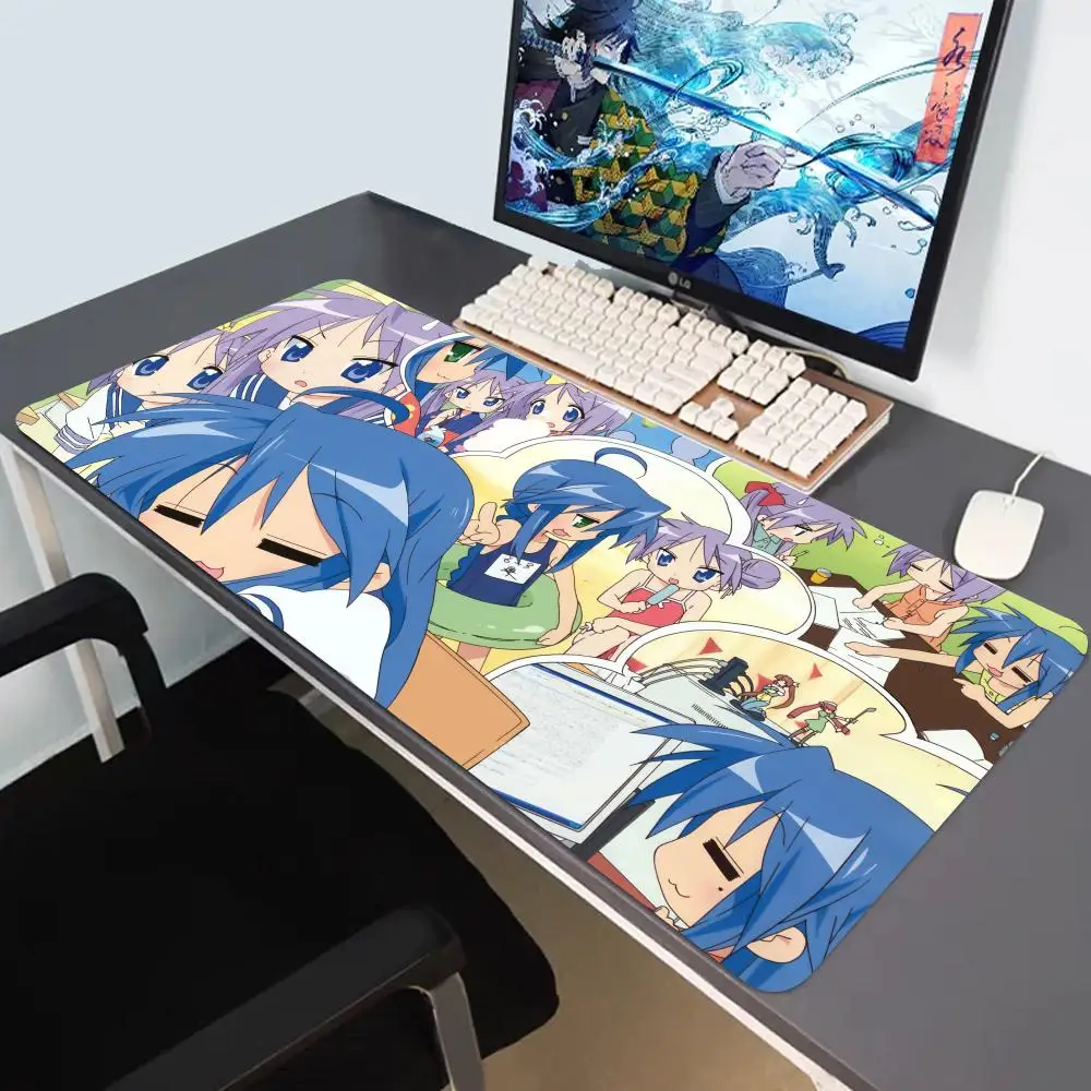 

Hot Cute Anime Lucky Star Mouse Mat Konata Izumi Desk Mat With Lock Edge Gaming Accessories Prime HD Printing Keyboard Pad
