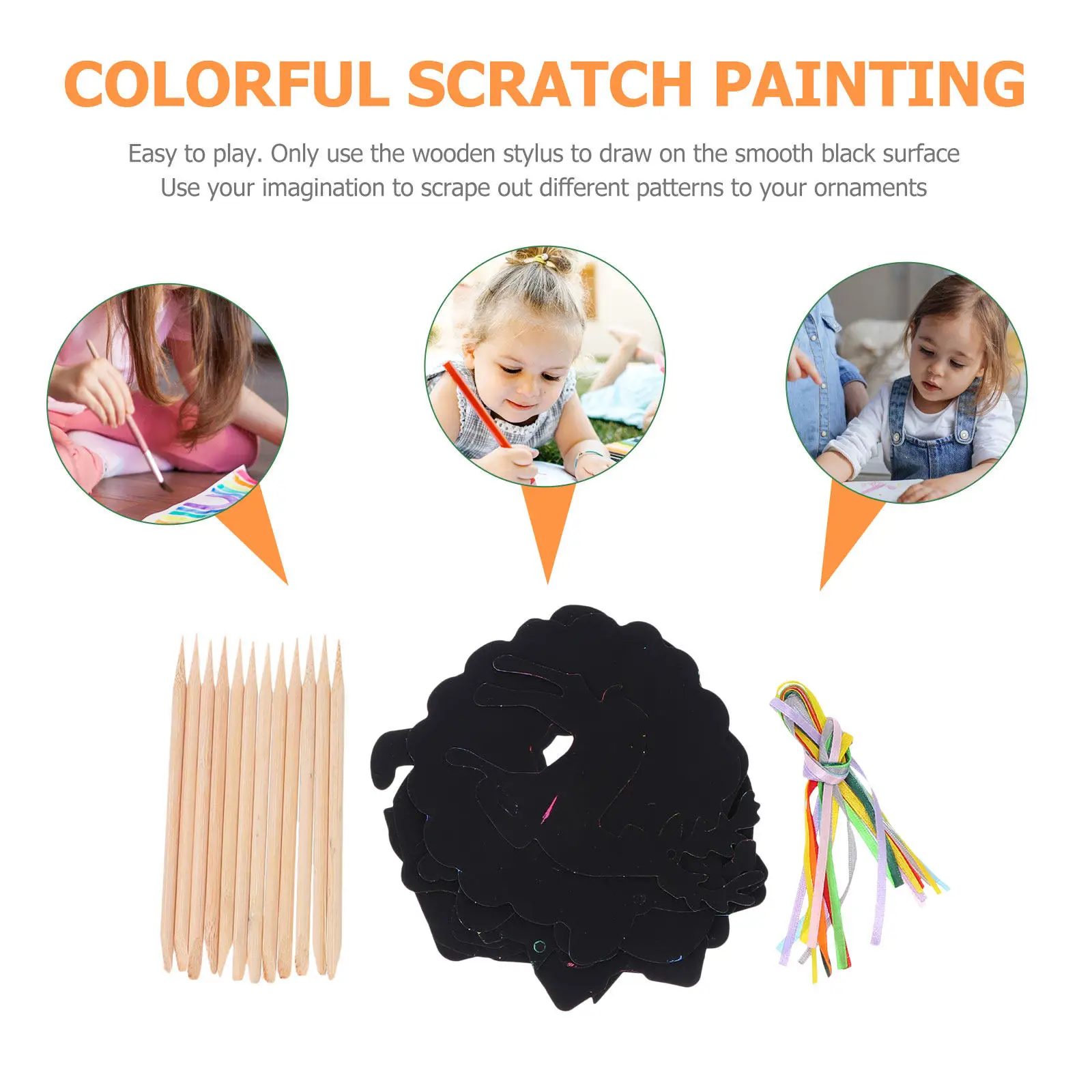 

1Set Christmas Scratch Off Cards Creative Kids Activity Set Holiday Party Favors Craft Art Sheets for Children Xmas Decorations