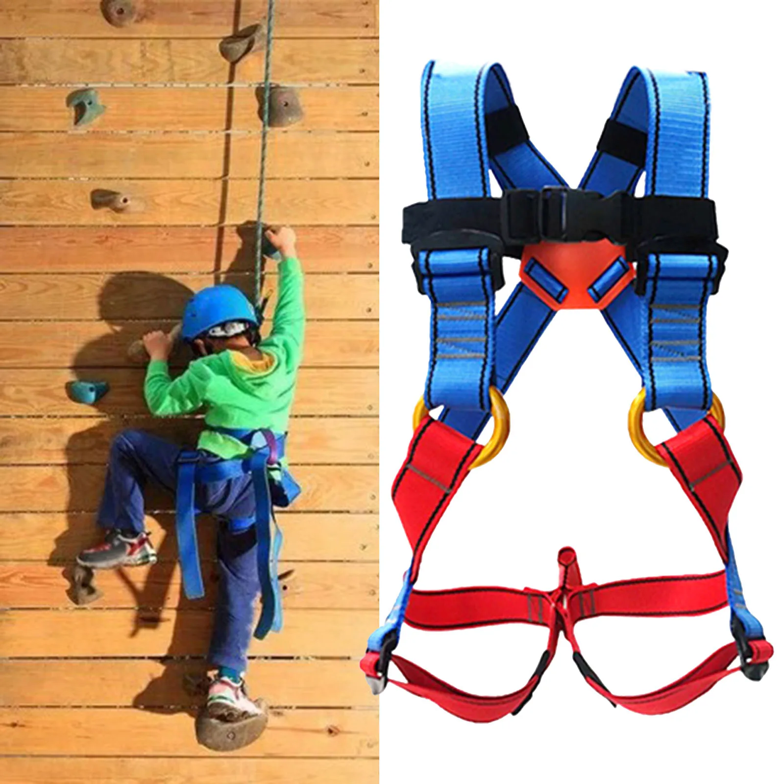 Rock Climbing Harnes Full Body Harness Belt Youth Protector Strip for Kids Mountaineering Rappelling Climbing Equipment Access