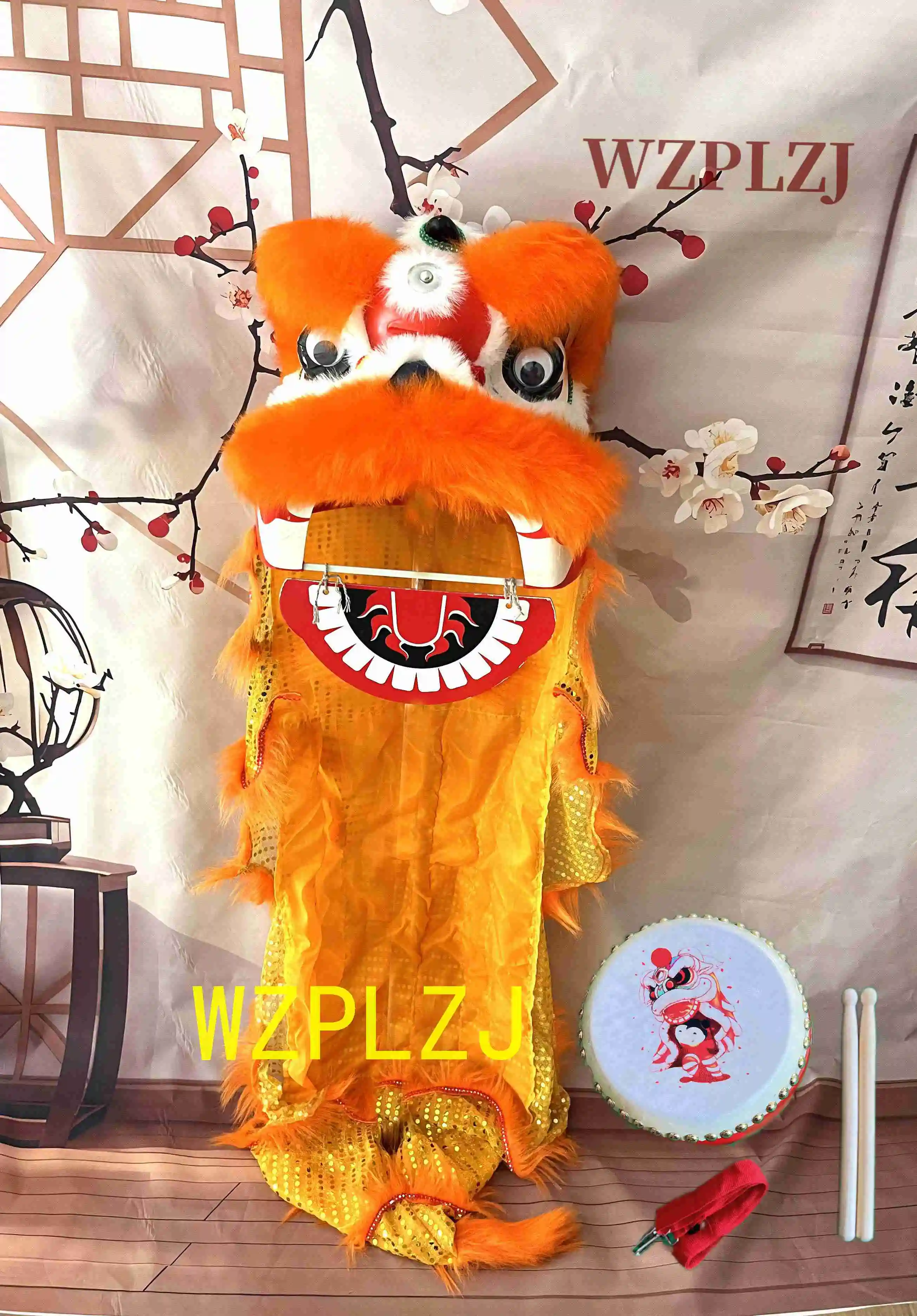 Upmarket 12 بوصة 2-5 سن الأسد الرقص مع طبل زي مهرجان الأداء هدية الدعائم تقليد حفلة كرنفال المرحلة #2