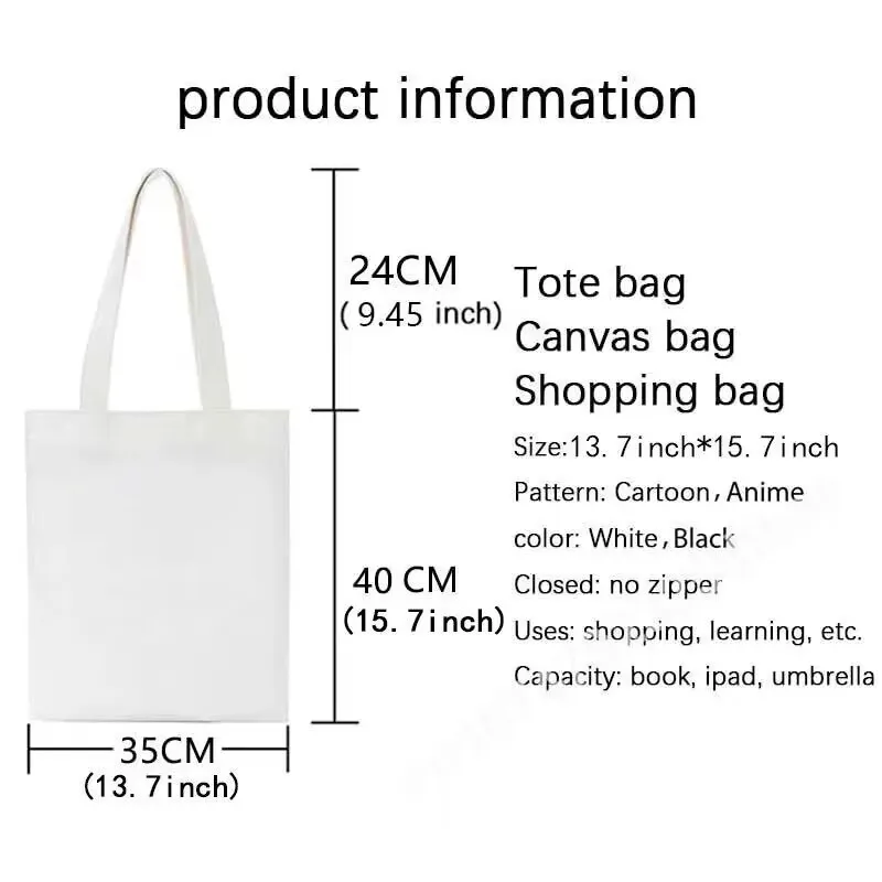 Halloween Spooky Theme Canvas Bag Large Capacity Shoulder Shopper Bag Yoga Tote Bag Ecofriendly