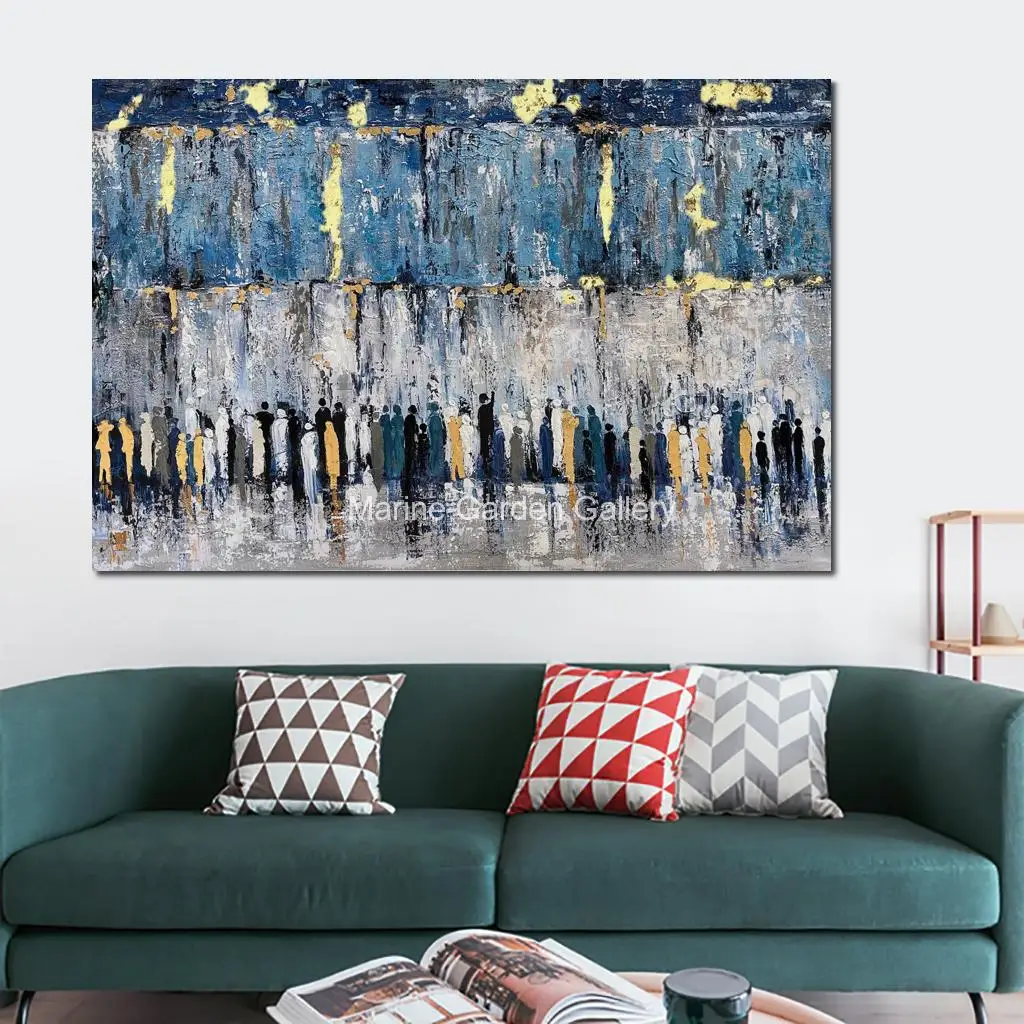 Imagem -04 - Gold Leaf Canvas Art para Sala de Estar Pintura Judaica Pintados à Mão Arte Abstrata Paisagem Grande Decoração Moderna Jerusalém Kotel